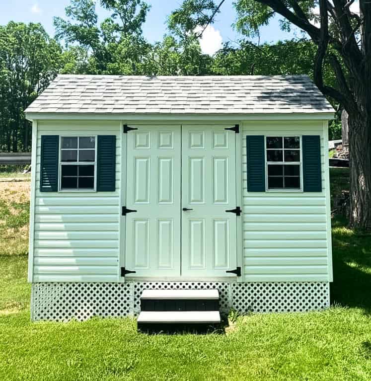 8X10 Shed - Sturdi-Built Sheds 8X10 White Amish Vinyl Shed