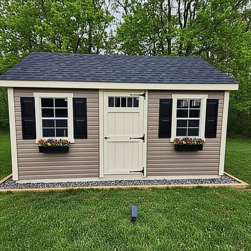 Customer 10X16 Shed Stephen Testinomial2 - Sturdi-Built Sheds 10X16 Vinyl Storage Shed In Backyard With Stone Pad
