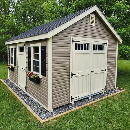 Customer 10X16 Shed Stephen Testinomial3 - Sturdi-Built Sheds 10X16 Custom Vinyl Shed On A Stone Pad