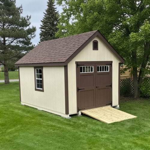 Customer 8X12 Vinyl Shed In A Backyard - Sturdi-Built Sheds 8X12 Custom Vinyl Storage Shed In A Backyard